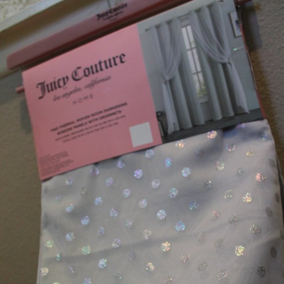 Juicy Couture Thermal Room Darkening Window Panels with Sheer Shimmer Overlay - Picture 4 of 7